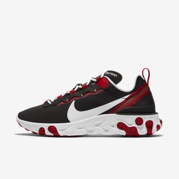 Nike React Element 55 - Női Utcai Cipő - Fekete/Piros/Fehér/Fehér